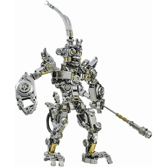 3D DIY Metal Puzzle Monkey King Model Kit, 942PCS Steampunk Mechanical Mecha Assembly with Interchangeable Heads, Collectible Christmas Gift for Adults & Teens