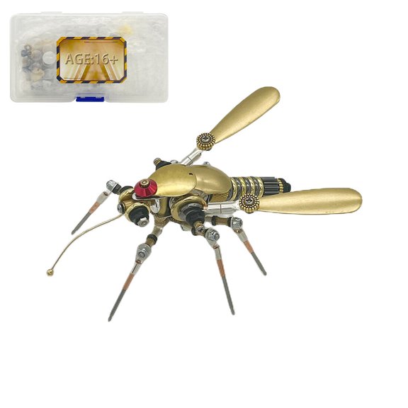 3D DIY Metal Puzzle Mosquito Model Kit, 90+ PCS Steampunk Mechanical Insect Puzzle Creative Home Decor Christmas Gift for Adults & Teens Hobbyists