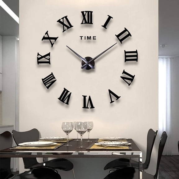 3D DIY Mirror Surface Wall Clocks Creative Design Room Decorative Wall Watches 80-120 cm