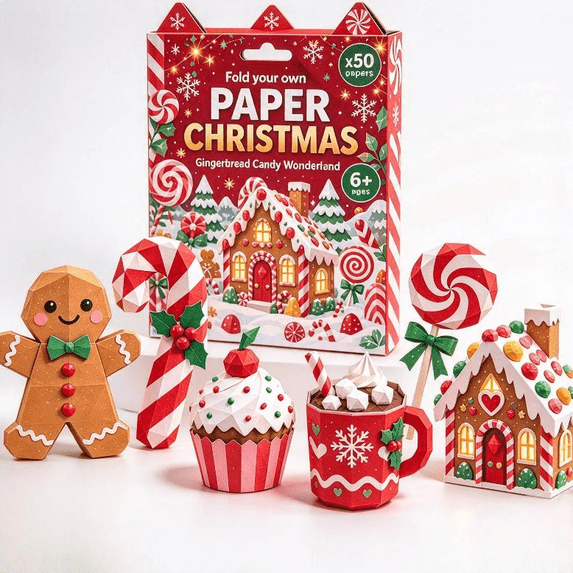 3D DIY Paper Christmas Origami Kit, Fun Holiday Handmade Activity ...