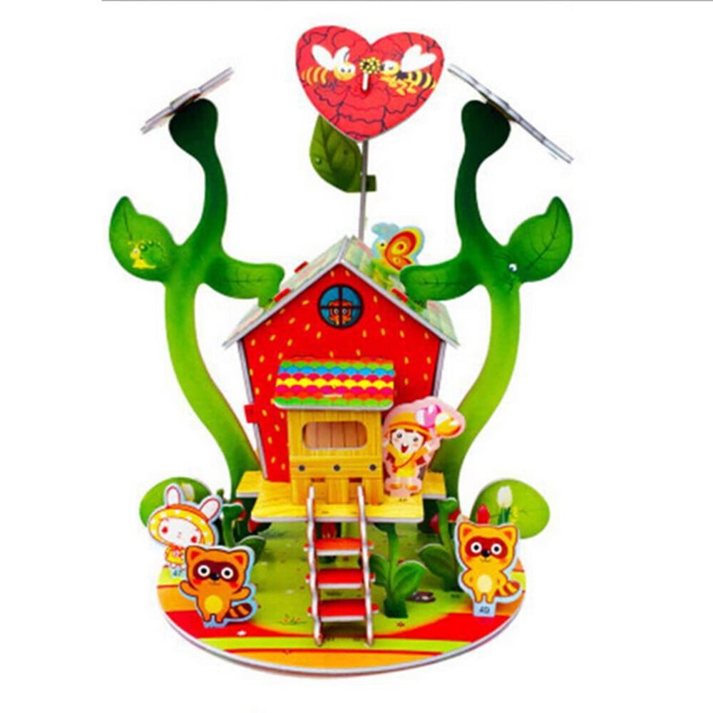 3D DIY Puzzle Castle Model Cartoon House Assembling Paper Toy Kid Early