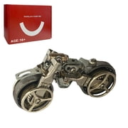 3D DIY Steampunk Metal Motorbike Model Kit, Stainless Steel Mechanical Motorcycle Assembly Puzzle, 300+ PCS Collectible Desk Decor