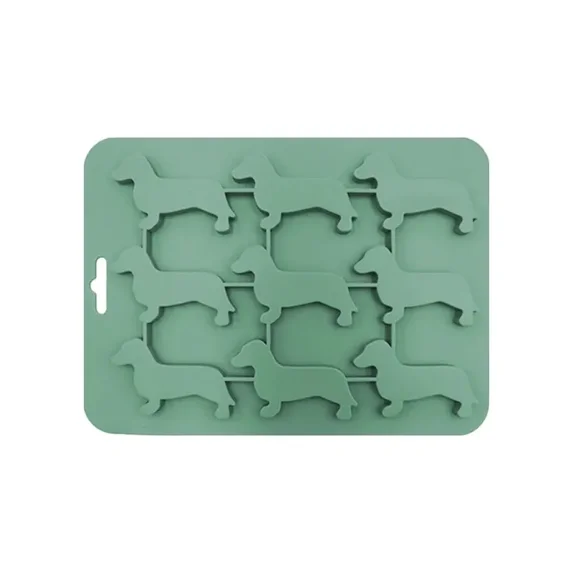 3D Dachshund Chocolate Cake Mold - Perfect for Beer Ice Cubes, Party DIY Fudge, Baking and Cooking Decoration (green)
