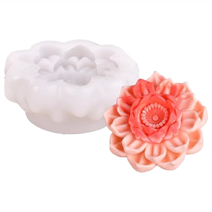 3D Decorative Blooming Chrysanthemum Silicone Candle Mold for Aromatherapy Candles Epoxy Resin Casting Handmade Wax Soaps Polymer Clay Mould DIY Art Crafts Supplies Home Decoration