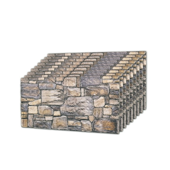 3D Decorative Stone Look Wall Panels Styrofoam, 9 Pieces, Basalt
