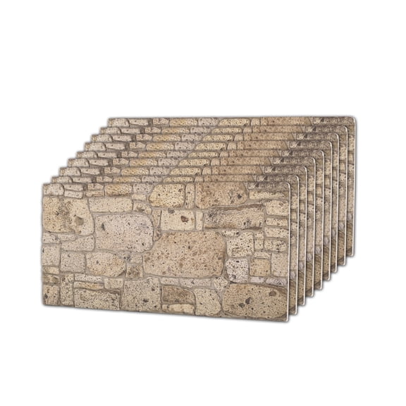 3D Decorative Stone Look Styrofoam Decorative Wall Panels, 9 Pieces, Sierra