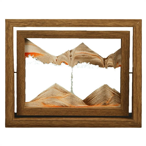3D Deep Sea Liquid Movement Art Picture Flowing Frame Rectangular Glass For Desktop Relax Home Decoration And Office Decor With Dynamic Display (Khaki)