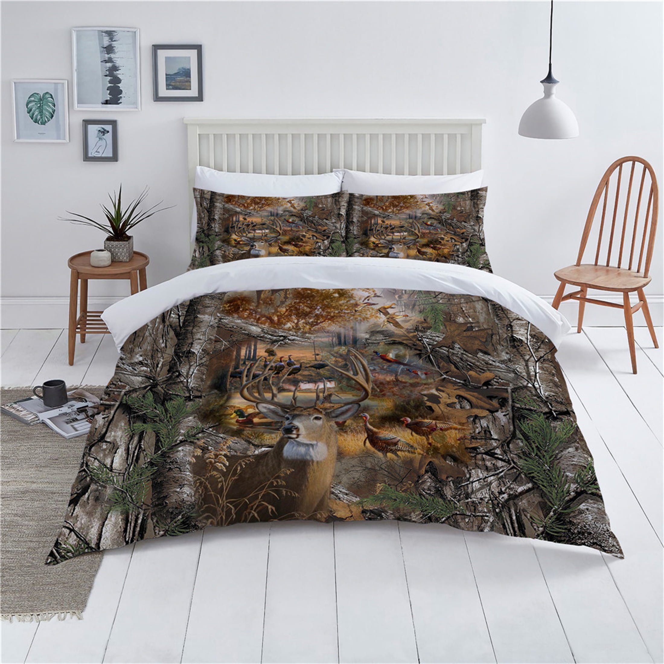 3D Deer Bedding Set Animal Comforter Cover Set Nature Bed Cover