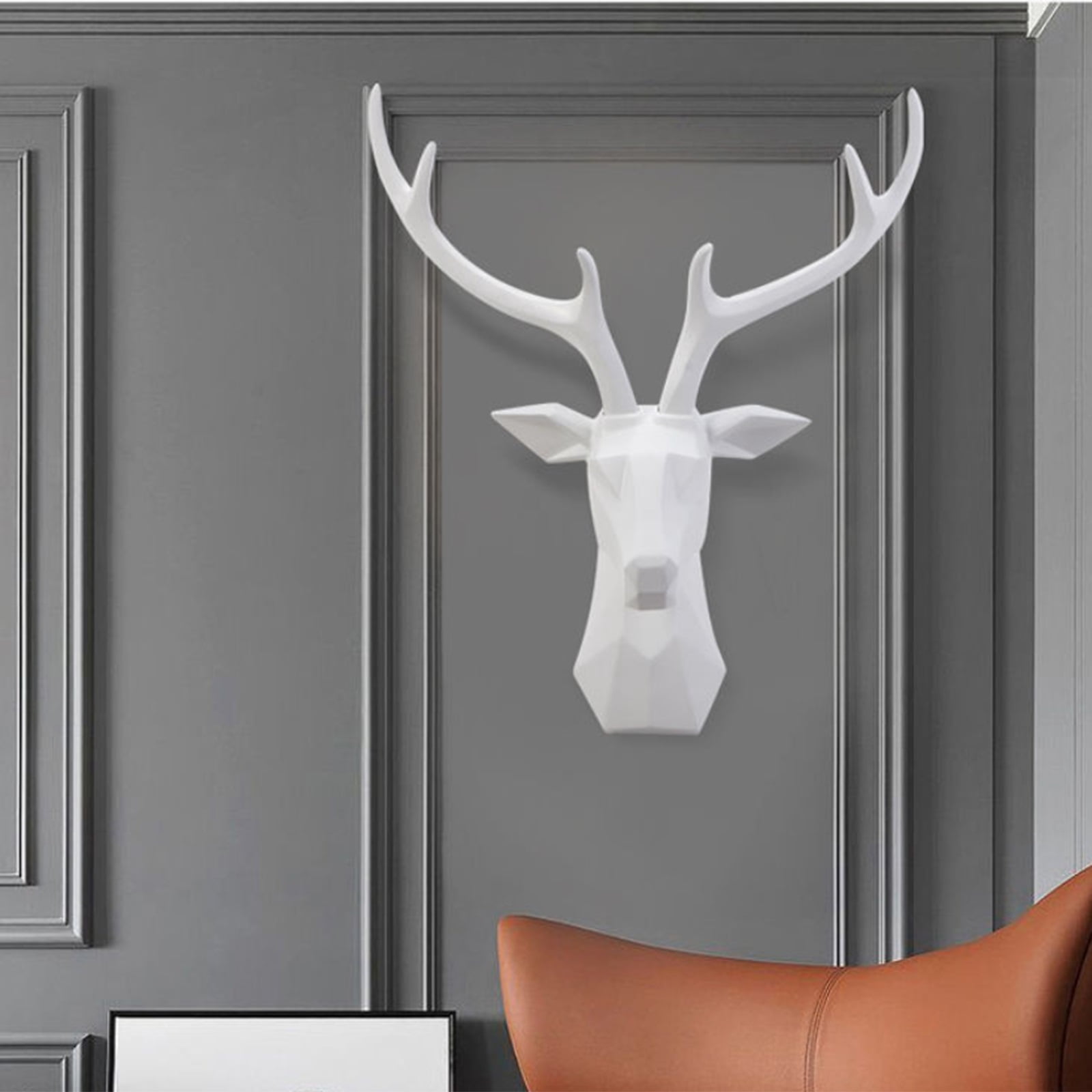 3D Deer Head Wall Mounted Wall Decor Deer Head Resin Wall Decor ...