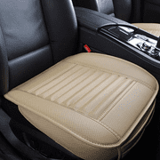 3D Deluxe PU Leather Car Seat Cover BreathableCar Front Seat Pad Mat for Auto Chair Cushion-Beige