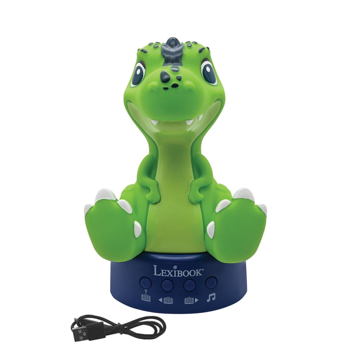 Lexibook, Lighted Dinosaur Storyteller Nightlight, 30 Stories in English, Green