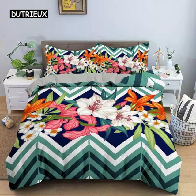 3D Design Flowers Duvet Cover Sets Bed Linens Bedding Set Quilt