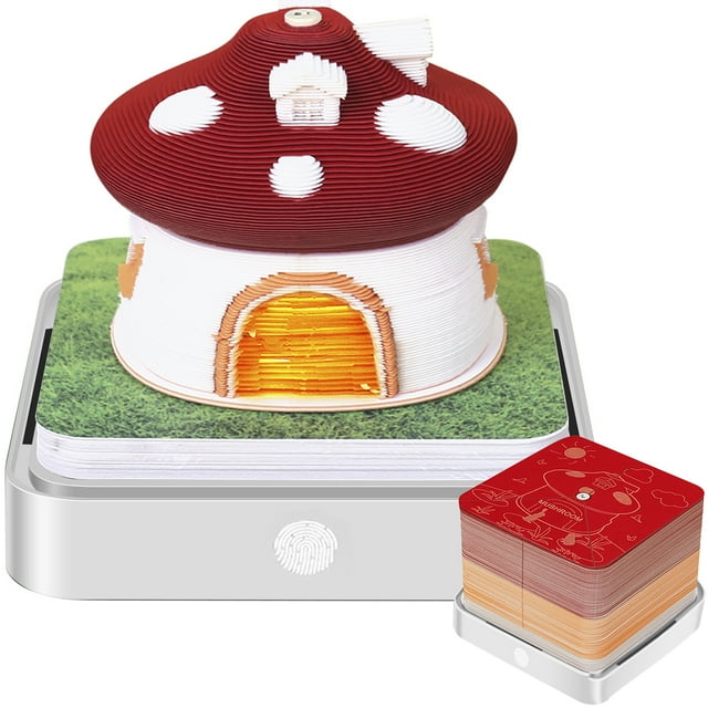 3D Desk Calendar Creative Calendar Memo Pad with LED Light Tear-Away 3D ...