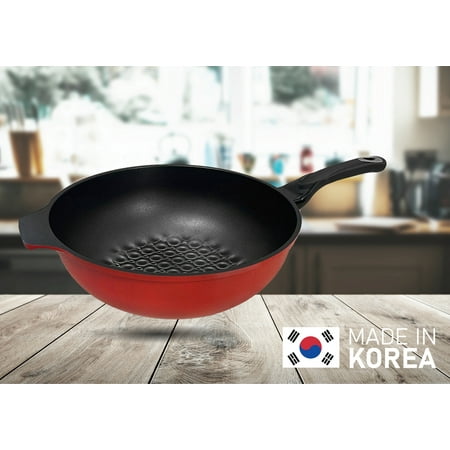 3D Diamond Coating Nonstick Wok Frying Pan 13"/32cm Made in Korea
