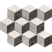 3D Diamond Dolomit & Tahoe & Black Honed Marble Mosaic Tile