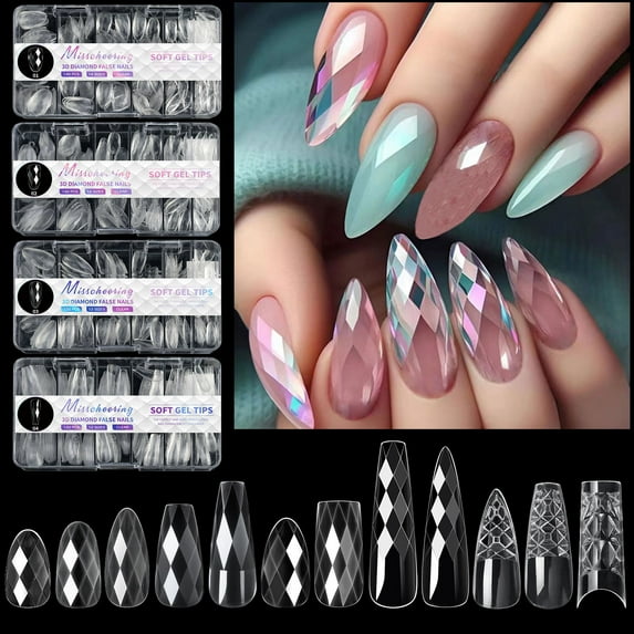 3D Diamond Wear Long Shaping Nail Tip