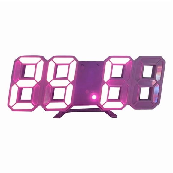 3D Digital Alarm Clock Wall LED Clock Desktop Alarm Clock with Temperature Suitable for Home Kitchen and A