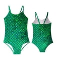 thumbnail image 1 of 3D Digital Printed Fish Scale Pattern Girls Swimsuit For Big Child Youth Swimming Wear, 1 of 3