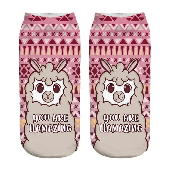 3D Digital Printing Alpaca Female Socks Adult Invisible Socks Magic Socks