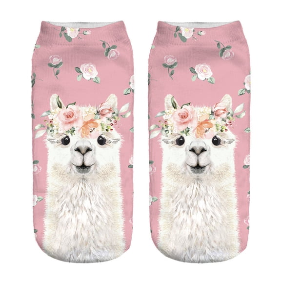 3D Digital Printing Alpaca Female Socks Adult Invisible Socks Magic Socks