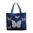 thumbnail image 1 of 3D Digital Printing Handbag With Personalized Floral Design Cotton Bag Quilted Tote Bag for Women Polyester Tote Purse Holiday Tote Bag Work Handbag Lightweight Large Capacity Foldable for Travel, 1 of 5