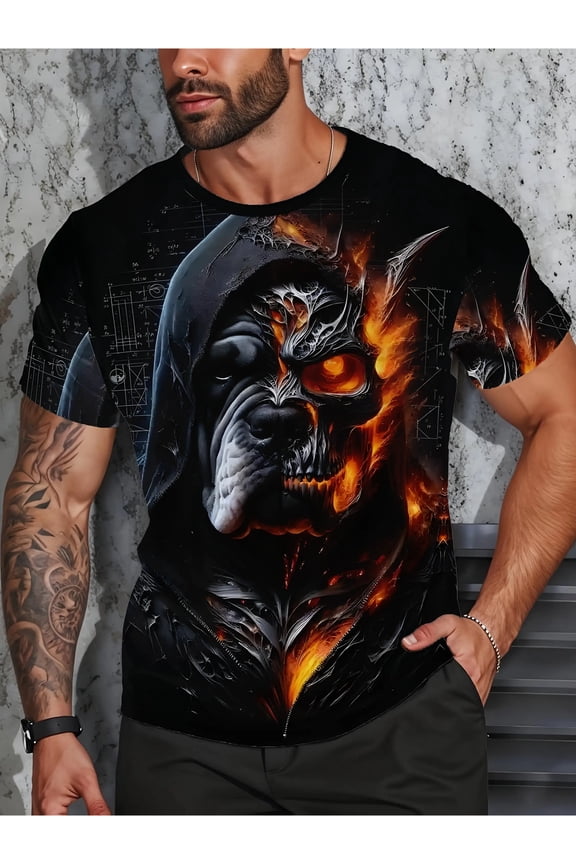 3D Digital Printing Men's Novelty T-shirt, PLUS SIZE