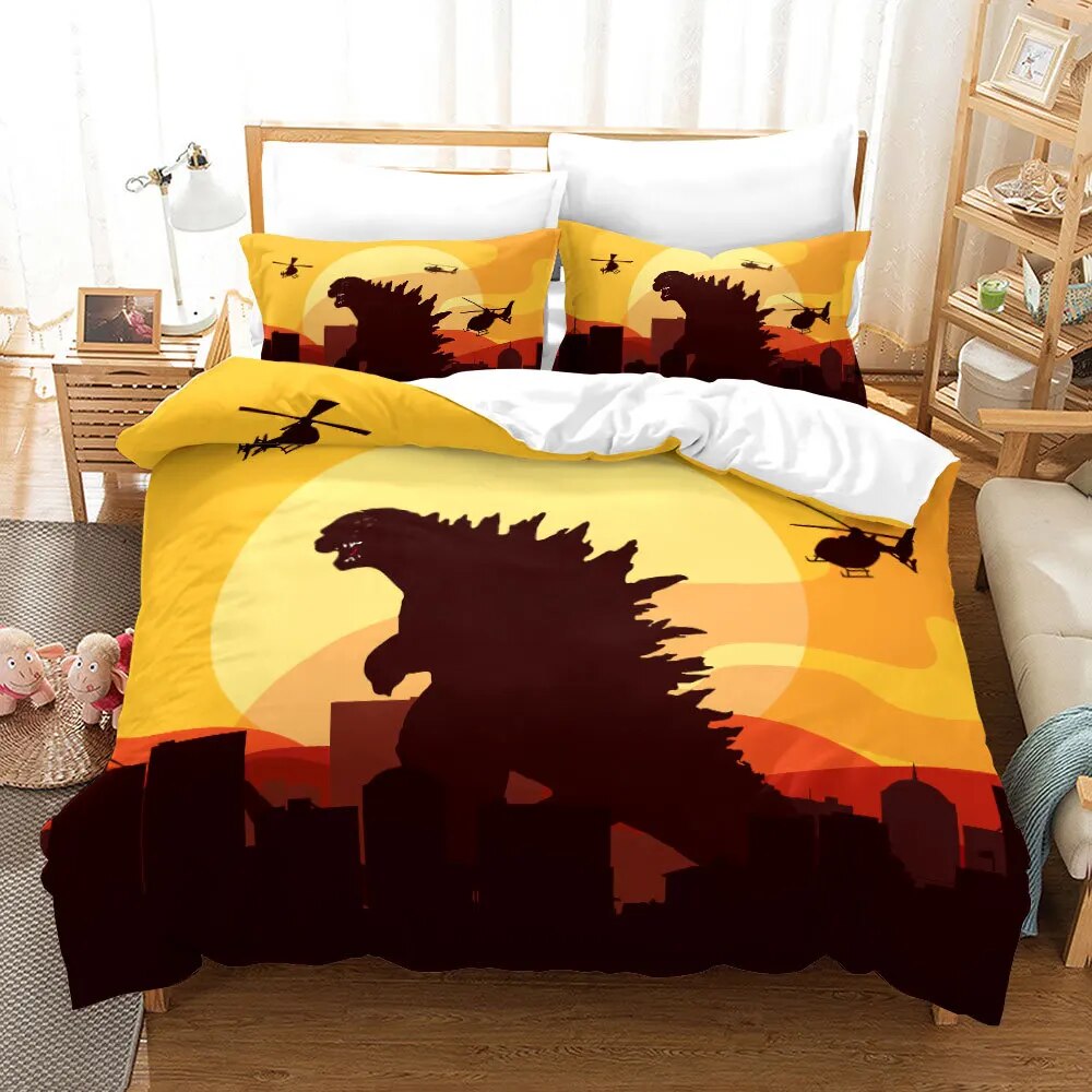 3D Dinosaur Bedding Set Jurassic World Battle 3 Piece Duvet Cover Set