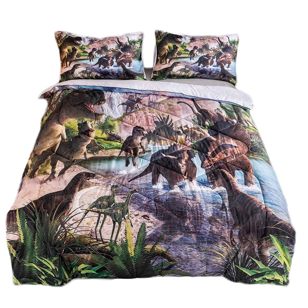 3D Dinosaur Duvet Cover Set Queen Size for Boys Dinosaur Bedding Set T
