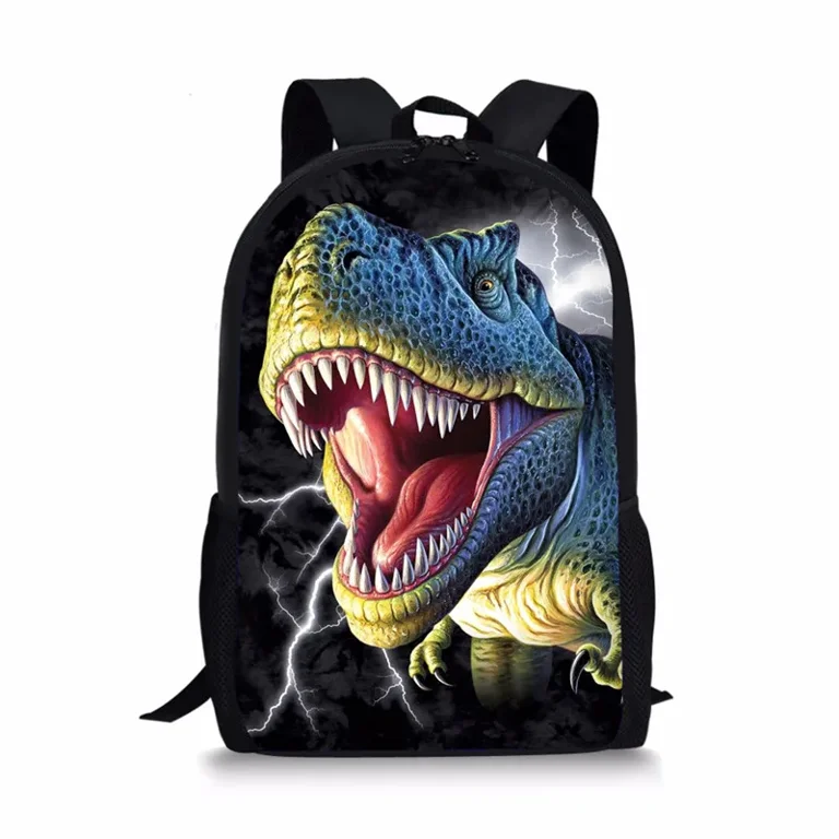 3D Dinosaur Print Backpack 16 Inch School Bags for Teenagers Boy Travel Bag Children Book Bags Mochila