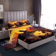 thumbnail image 1 of 3D Dinosaur Twin Sheet Set ,Dino Sheets Jungle Animal Bed Sheets Set,Pterosaur Dinosaurios Wild Animals Flat Fitted Sheet Sunset Oil Painting Room Decor, 1 of 5