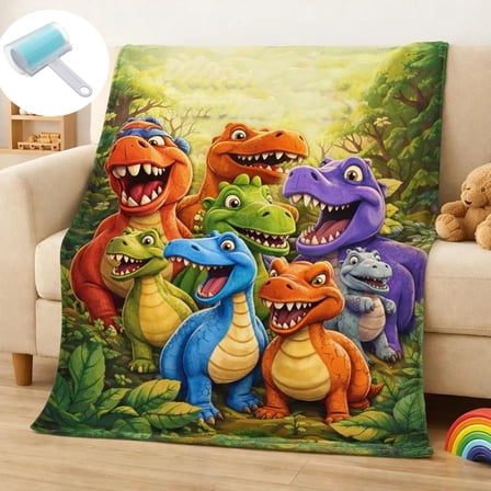 3D Dinosaur hd Digital Blanket, Soft Flannel Dino Throw Blanket for Men & Women, Cute Dinosaur Print for Bed, Sofa, Camping