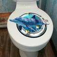 3D Diving Toilet Sticker Cartoon Toilet Decorative Sticker Bathroom Toilet Cover Self Adhesive