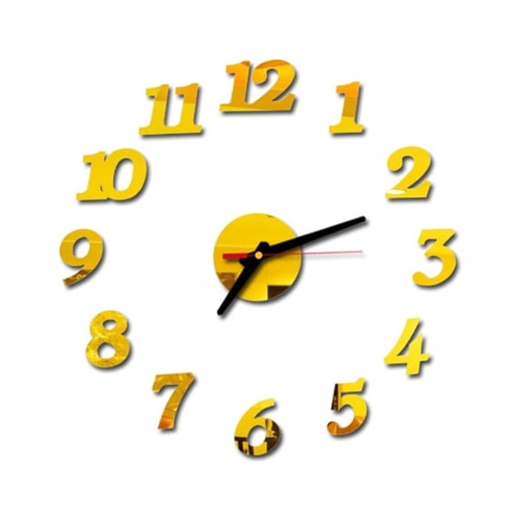 3D Diy Roman Numbers Acrylic Mirror Wall Sticker Clock, Home Decor Mural Decals, 1Pc