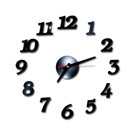 3D Diy Roman Numbers Acrylic Mirror Wall Sticker Clock, Home Decor Mural Decals (One Piece)