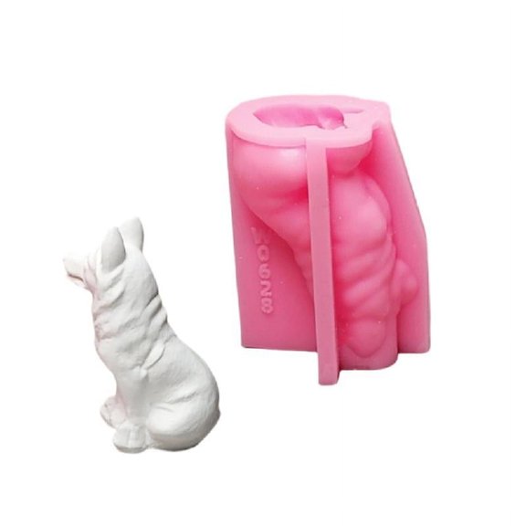 3D Dog Statue Silicone Molds Epoxy Resin Silicone Molds for Soap Fondant Chocolate Cake Baking