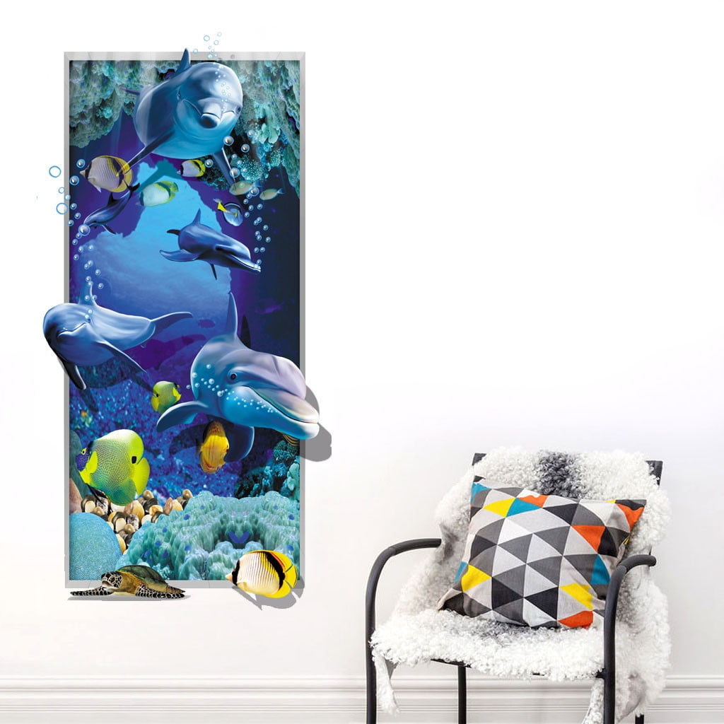 3D Dolphin Sticker Wall Stickers Wallpaper Living Room Decoration
