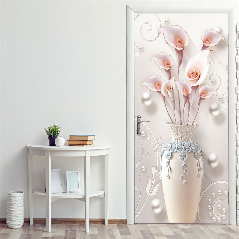 3D Door Stickers Abstract Line Wall Art Mural Wallpaper Self Adhesive Whole  Door Wrap Cover for Kitchen Bedroom Home Renovation - Walmart.com, image size:1000x1000