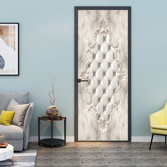 3D Door Stickers Embossed Effect Pattern Stickers Bedroom Study Bathroom Door Flaw Renovation Wall Stickers Senior Wall Stickers Wall Decorations