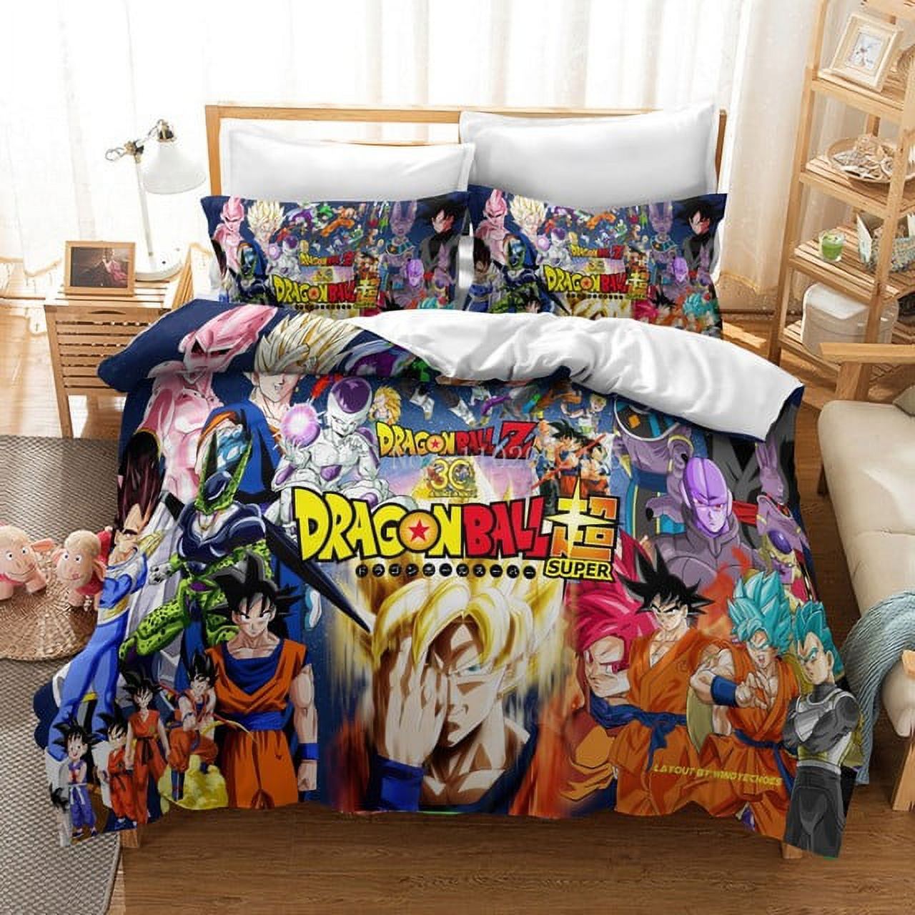 3D Dragon Ball Bedding set Boys Adult Bedroom Twin Full Queen King