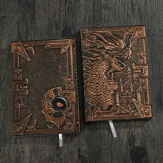 3D Dragon Embossed Journal Writing Notebook - Hardcover DND Journal Handmade Daily Notepad Travel Diary RPG Accessories Gift for Friends