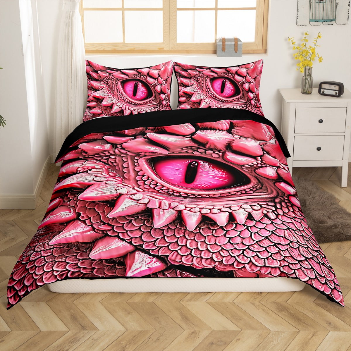 3D Dragon Eye Duvet Cover Vintage Dragon Queen Bedding Sets for Boys