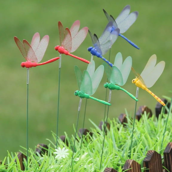 3D Dragonfly Garden Decor – 36 Fake Dragonflies in 4 Vibrant Colors, Dragonfly with Springs, Perfect for Patios, Yards, and Outdoor Use. Dragonfly Garden Stakes