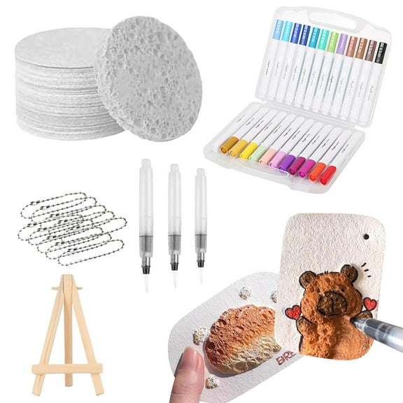 3D Drawing Puffy Paint Kit, Foam Texture Painting Kit with Bubble Drawing Pens Blank Painting Paper, Creative Crafts Art Supplies