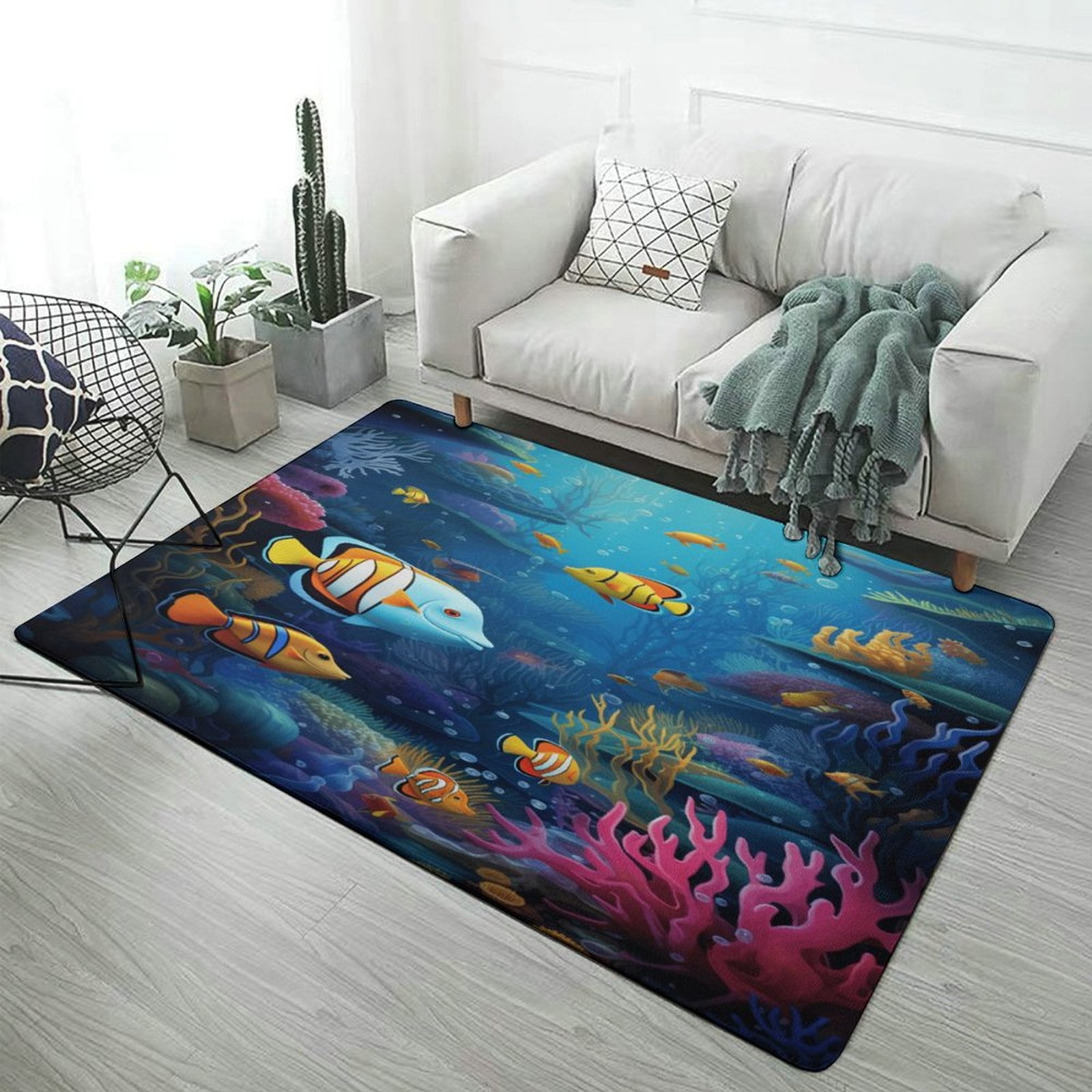 3D Dream Underwater World Fish Carpet Style Living Room Bedroom Rug ...