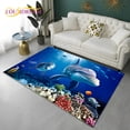 thumbnail image 1 of 3D Dream Underwater World Fish Seabed Carpet Rug for Home Living Room Bedroom Sofa Doormat r kid Area Rug Non-slip Floor Mat, 1 of 5