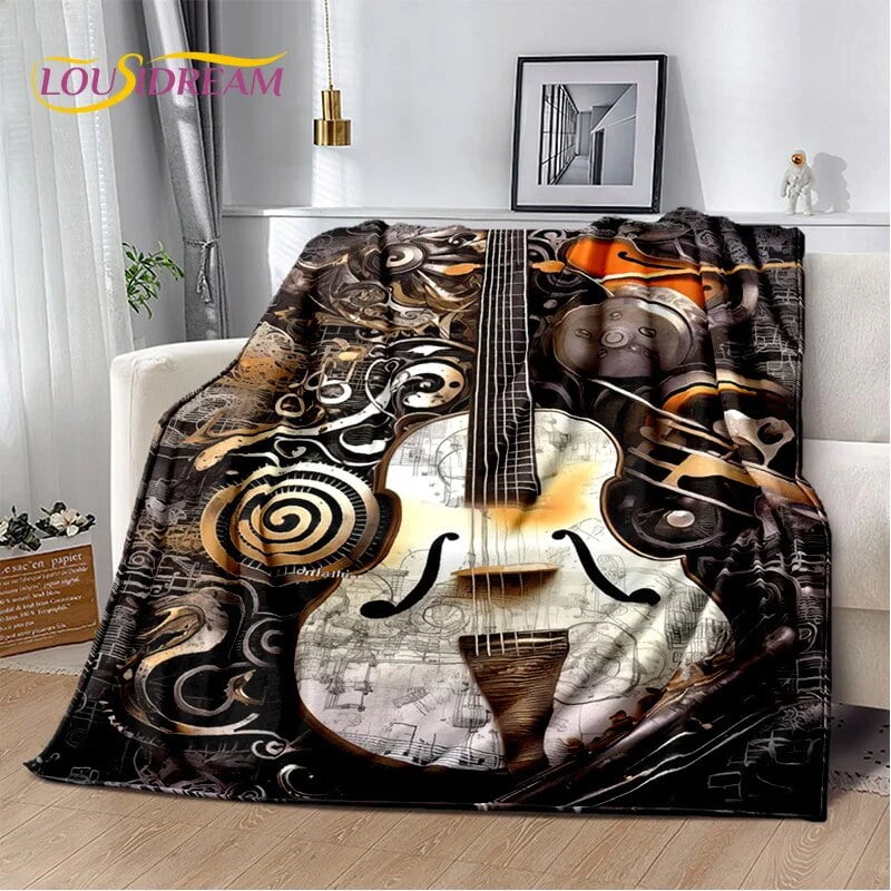 3D Dream Violin Cello Music Instrument Blanket Soft Throw Blanket for