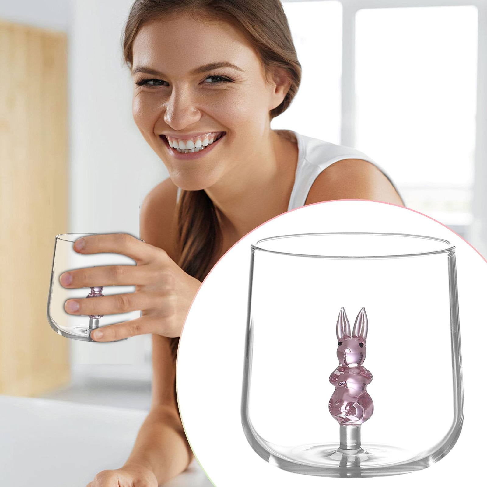 3D Drinking Glass Cup with Cute Animal Figurine Inside, Hand Blown ...