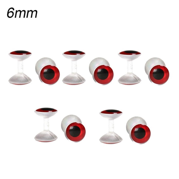3D Dumbbell Fishing Lure Eyes for Fly Tying - Realistic Plastic Resin Baitfish Streamer Patterns, Gold Silver Red, 6mm & 8mm