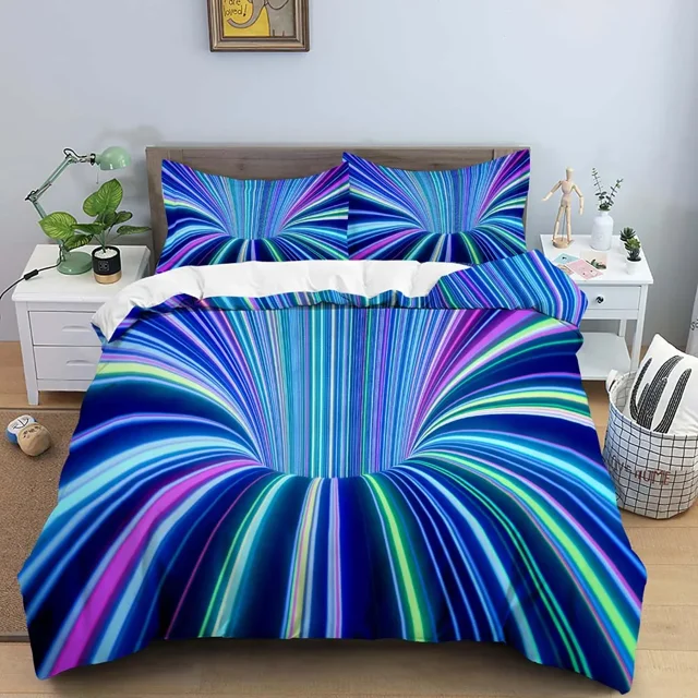 3D Duvet Cover Psychedelic Abstract Double Bedding Set 2/3pcs Quilt