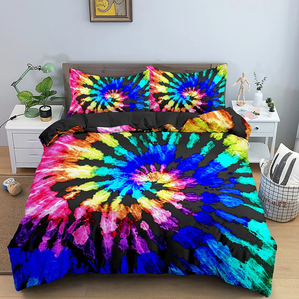 3D Duvet Cover Psychedelic Bedding Set Luxury Quilt Cover with Zipper